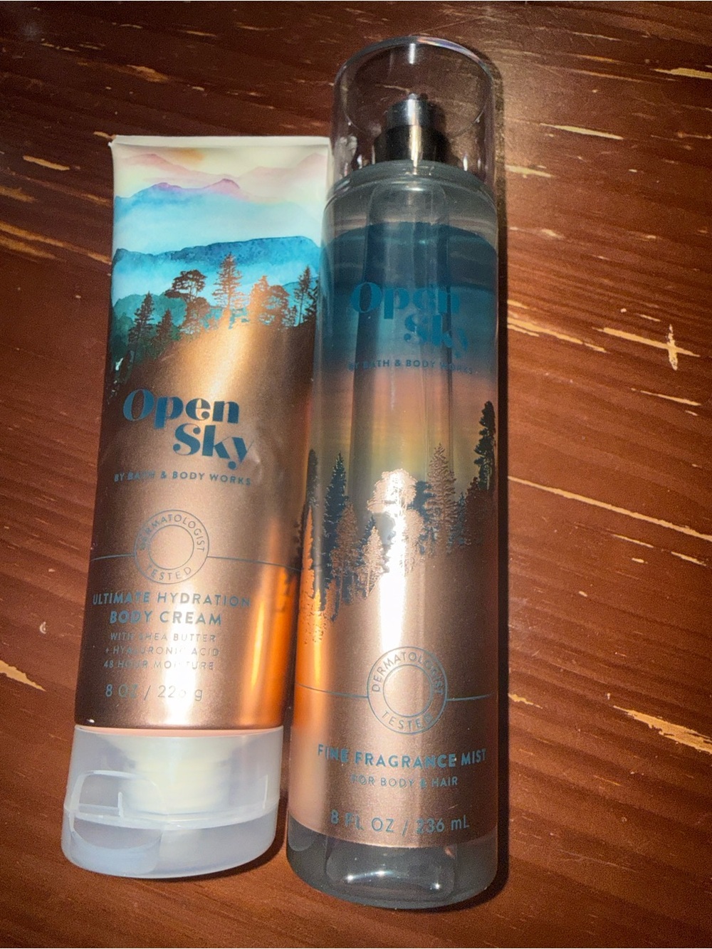 Bath & Body Works Open Sky Body Cream & Fragrance Mist — Blue/Copper